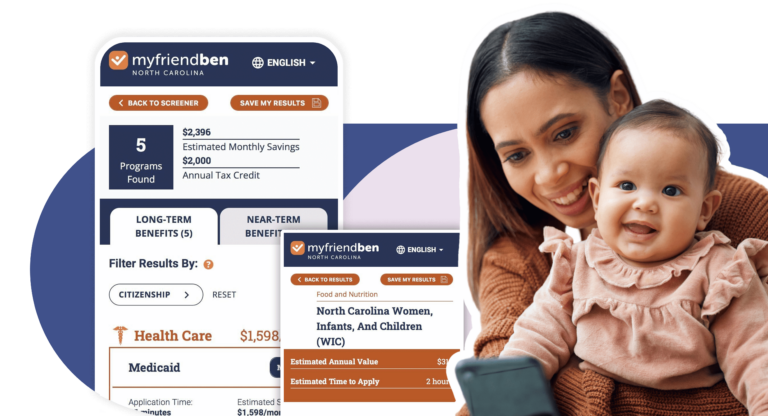 ¿Calificas para ayuda con comida, salud o cuidado infantil? Descúbrelo con MyFriendBen-NC